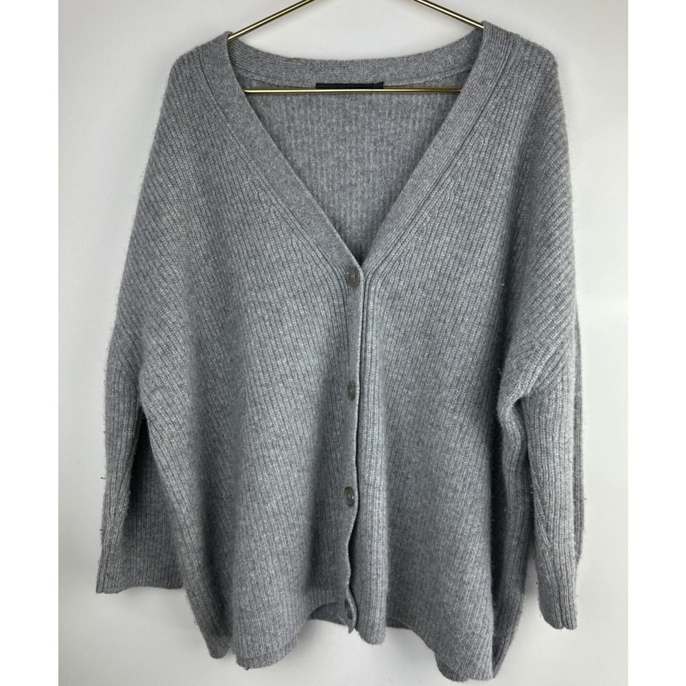 Jenni Kayne Cashmere Cocoon Cardigan Heather Grey Women’s Plus Size 1X Oversized - Picture 15 of 16